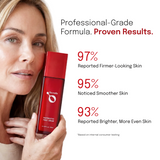 Biomella Postbiotic Face Cream consumer study results infographic with product bottle