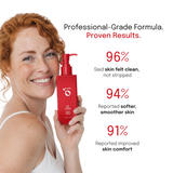 Biomella The Daily Cleanser consumer study results infographic with product photo