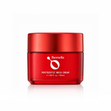 Biomella Postbiotic Neck Cream red jar on a white background