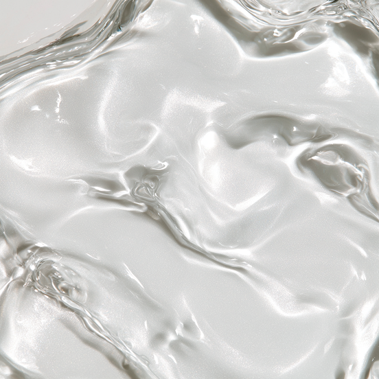 Close-up of clear, glossy gel texture representing Avena Oat Extract